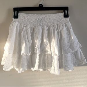 Forever 21 Swiss Dot Tiered Smocked Skort
